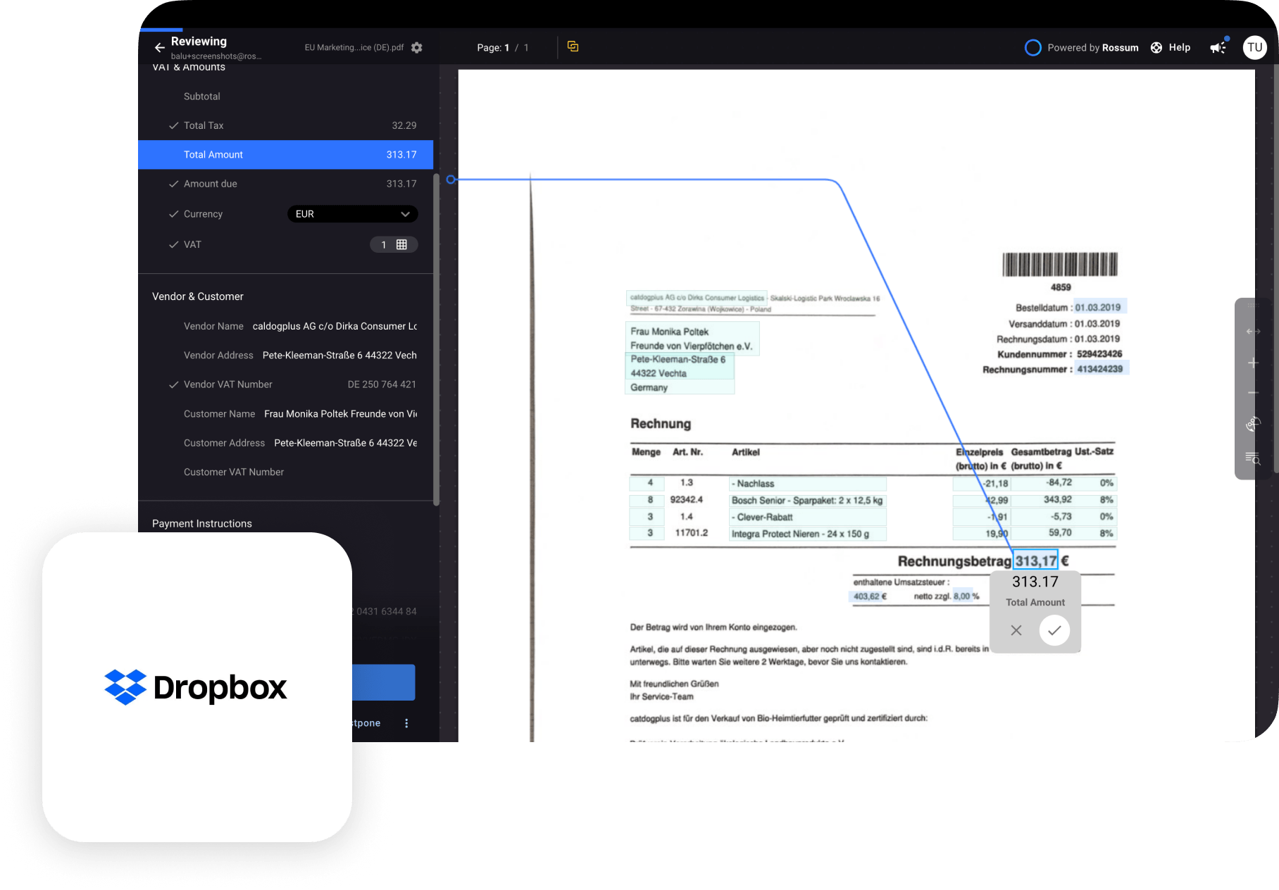 Dropbox integration