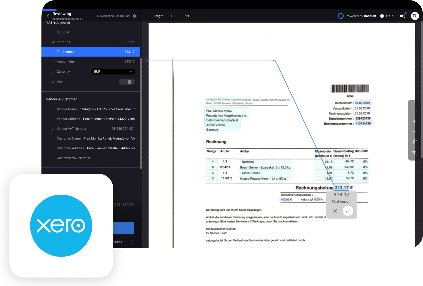 Rossum + Xero integration