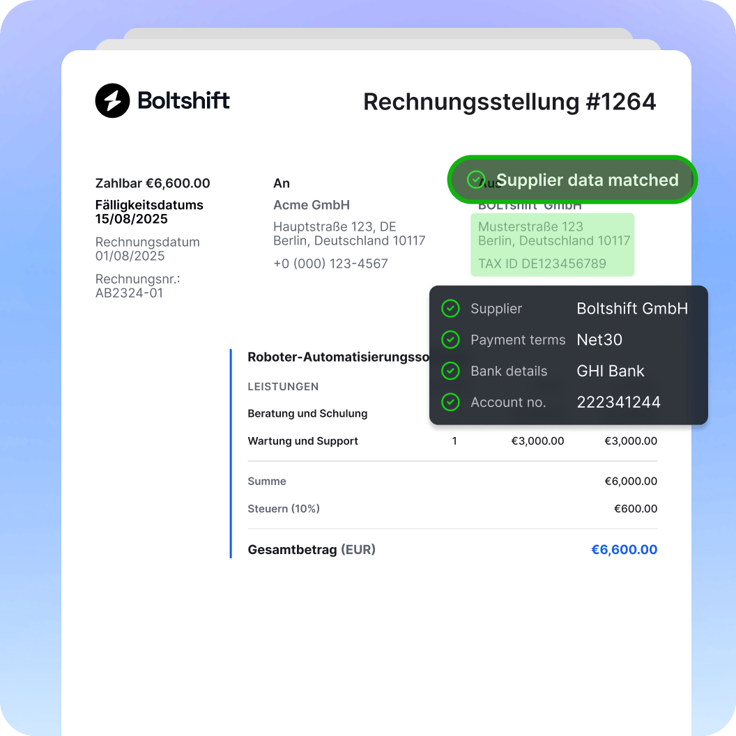 match with your master data